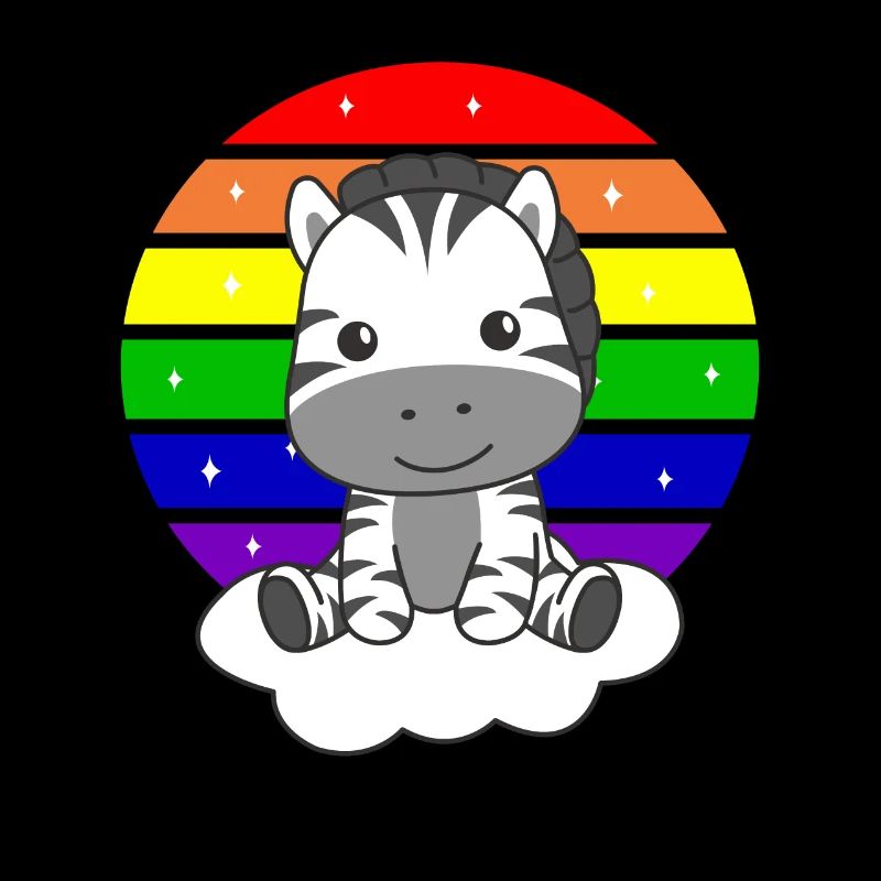 Zebra bunter Regenbogen für Kinder süßes Zebra