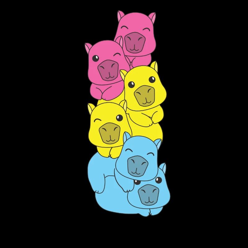 Pansexual Flag Pride LGBTQ Mignon Capybara