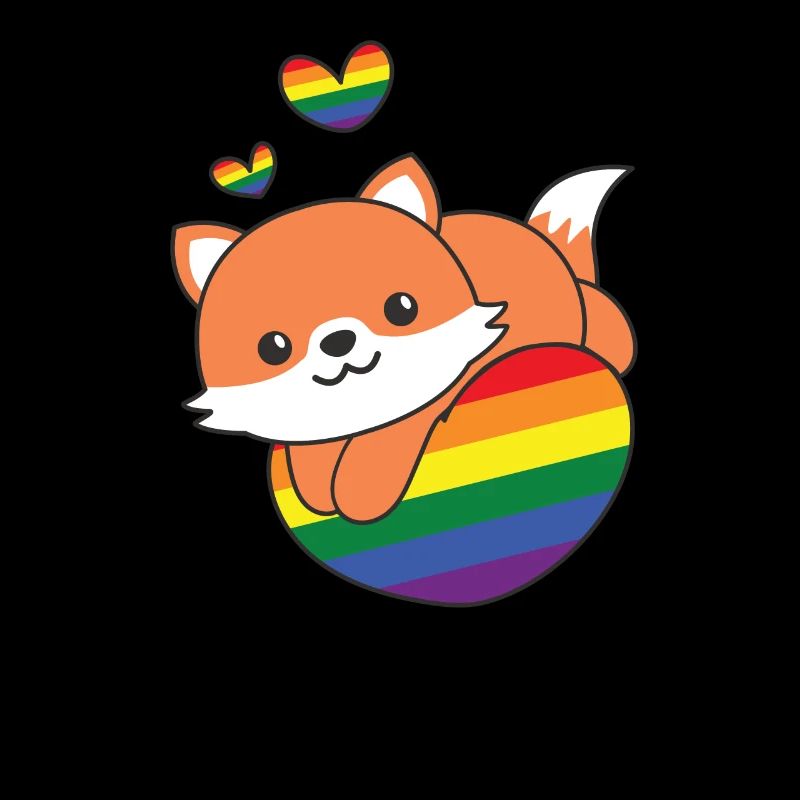 Rainbow Flag Pride LGBTQ Mignon Fox Love