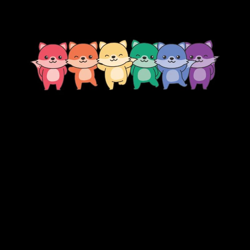 Rainbow Fox Flag Pride LGBTQ Mignons Renards