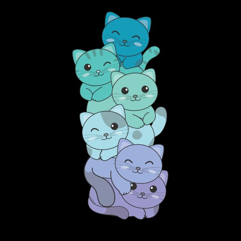 Neptunic Flag Pride LGBTQ süßer Katze Stapel