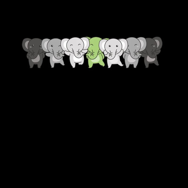 Agender Flag Pride LGBTQ Mignon éléphant
