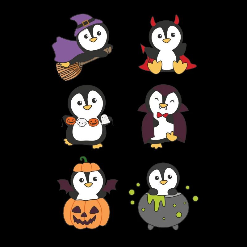 Pingouin Halloween Devil Pumpkin Vampire Costume