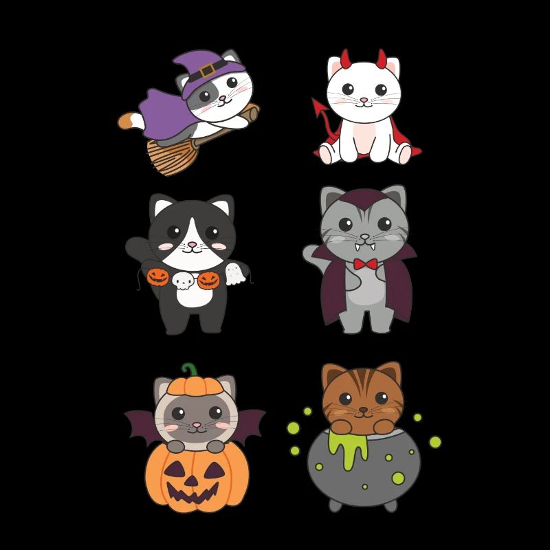 Chat Halloween Devil Pumpkin Vampire Costume