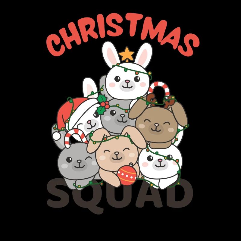 Lapin Arbre de Noël Lapin Escouade de Noël Lapins