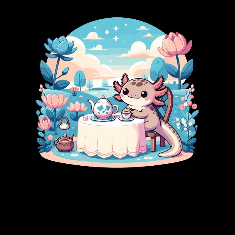 Kawaii Teeparty pastell Axolotl