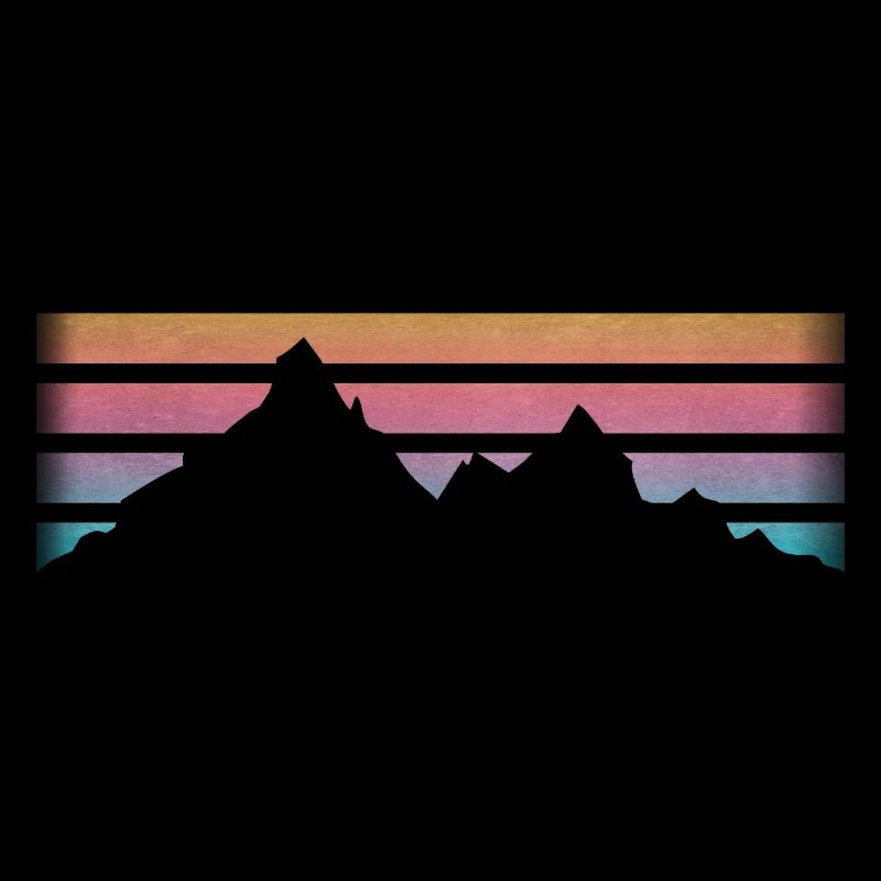 MOUNTAINS - HIKING - RETRO Stripes