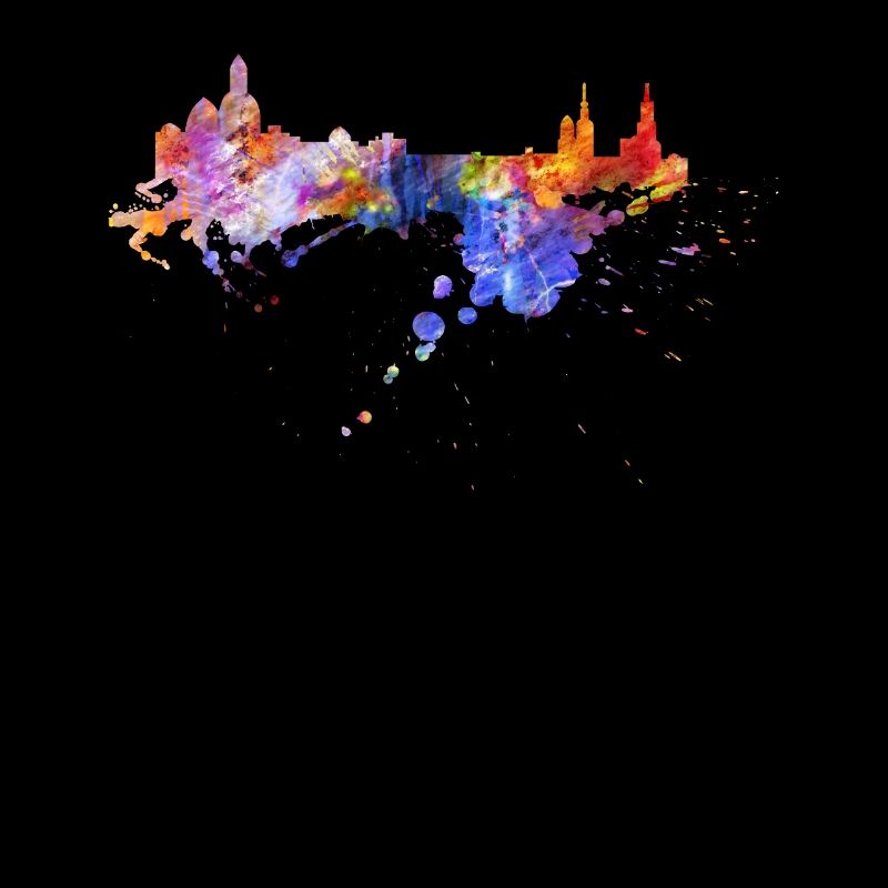 Chemise graffiti skyline de Dresde aux couleurs de la Saxe