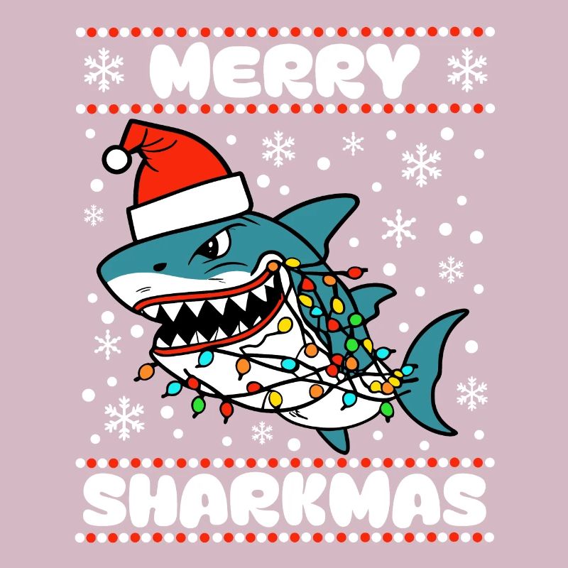 Merry Sharkmas Pull de Noël moche Shark Ocean