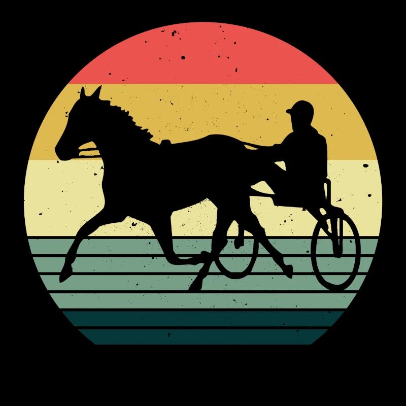 Traber Trabrennen in retro oder vintage Style