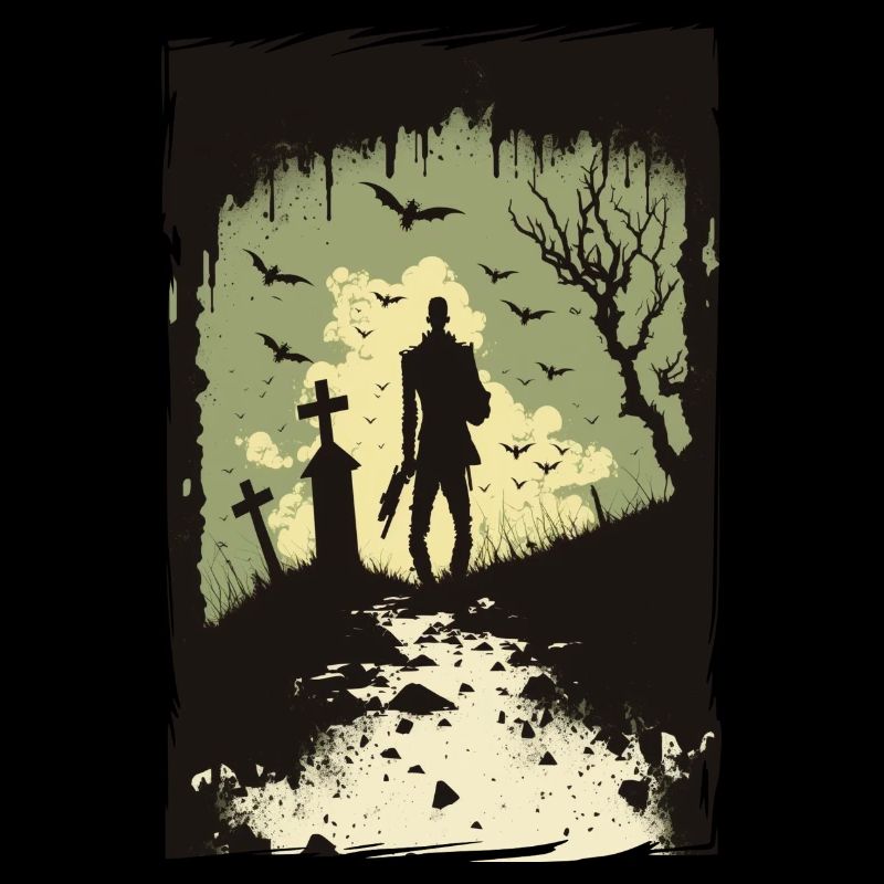 Zombie Illustration Minimalist Design