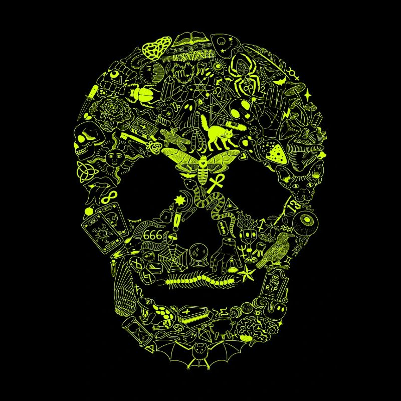Gothic Skull Goth Style Dark Heavy Metal WGT