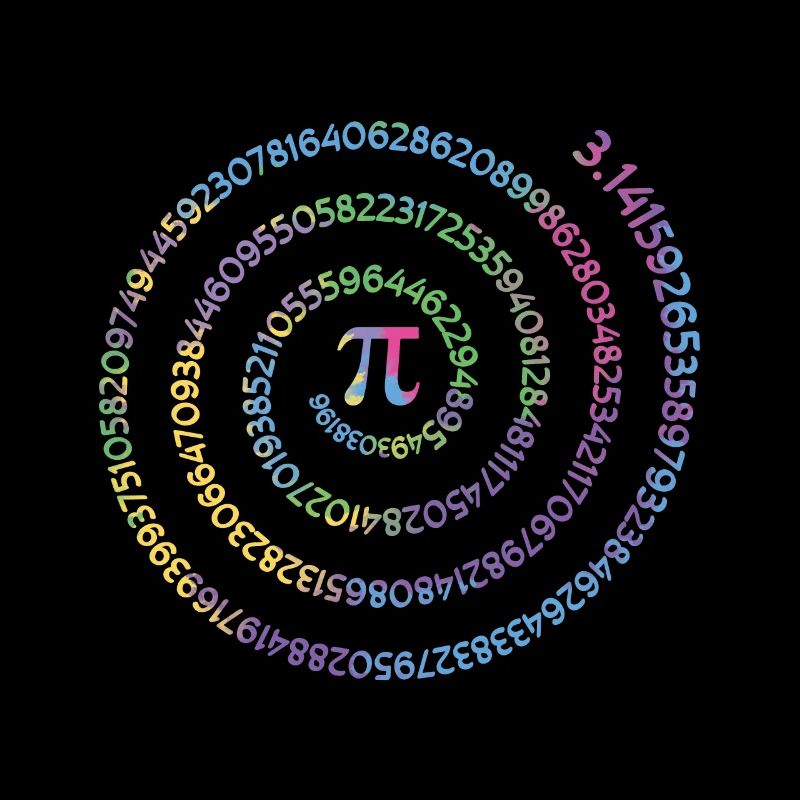 Pi Tag: 3.14159265359 Spiral Regenbogen