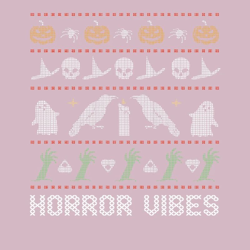 Stitch Pattern Horror Vibe Créatures Halloween
