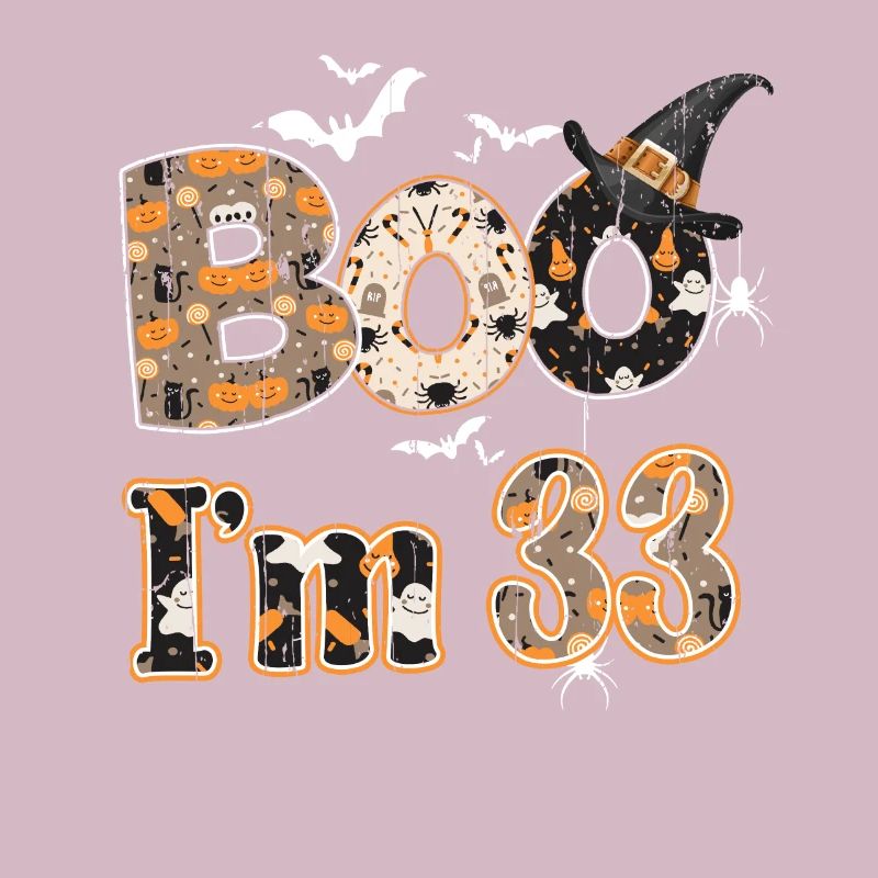 Halloween Pattern Ghost Creatures Birth Age 33