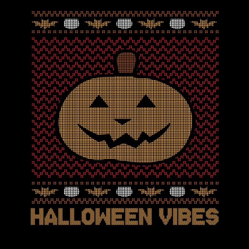 Stitch Pattern Pumpkin Creature Vibes Halloween