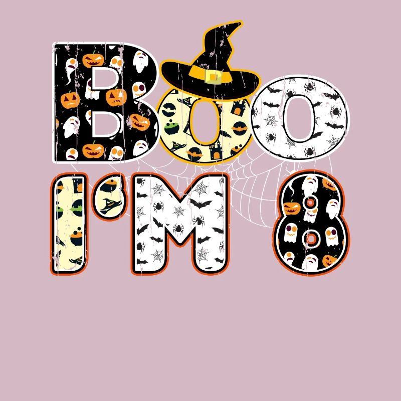 Halloween Pattern Spider Creatures Birth Age 8