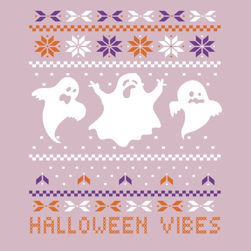 Stitch Pattern Ghost Creatures Vibes Halloween