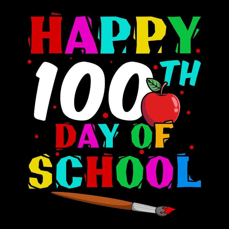 Étudiant heureux 100e jour Apple 100 jours d’école