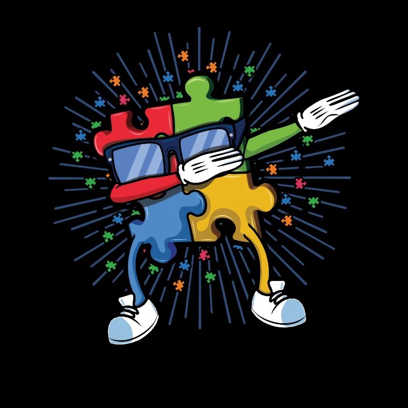 Kid Dab Dabbing Puzzle Sensibilisation colorée à l’autisme