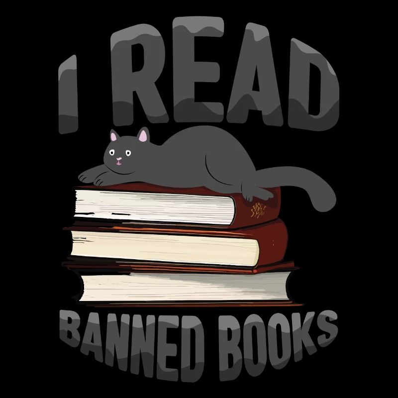 Je lis un livre interdit Cat Book Lover Reader Read