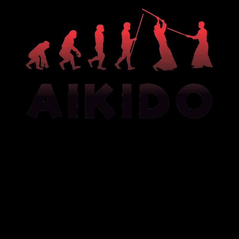 Affe Evolution zu Kämpfer Aikido Rotes Schwert
