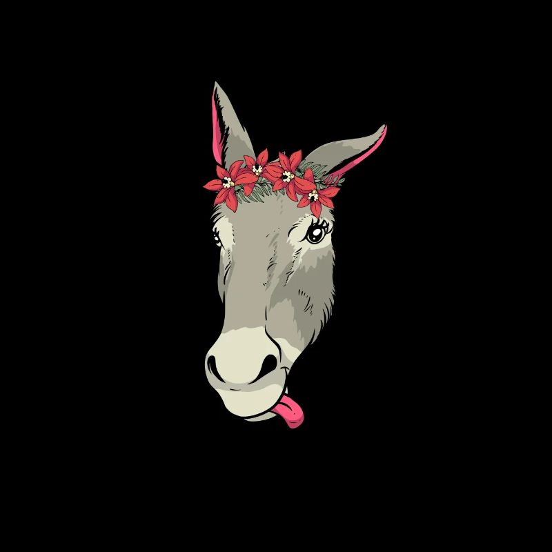 Âne doux avec cadeau de fleurs je mule
