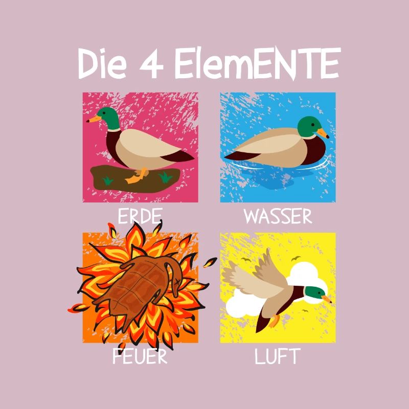 Les 4 Canard ElemENTE Canard Feu Eau