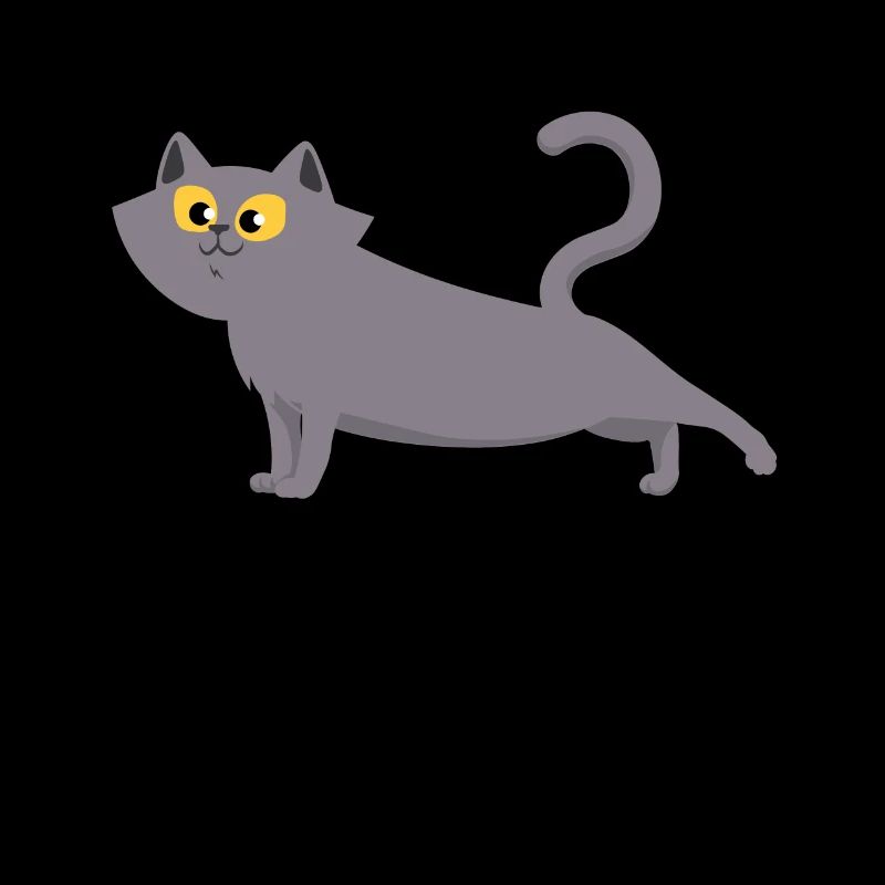 Graue Katze Stretching