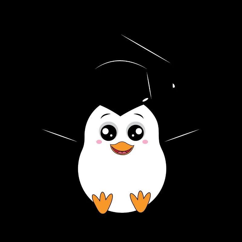 Dessin animé mignon pingouin diplômé