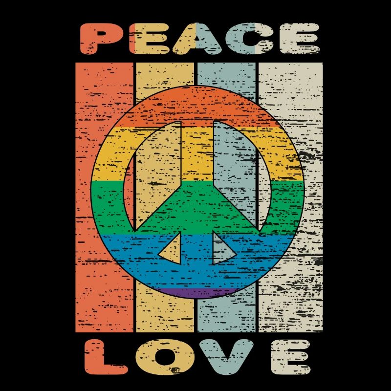 Hippie Peace Love Retro
