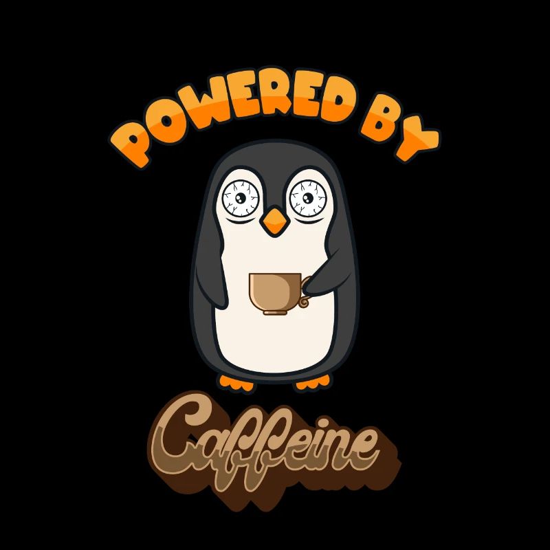 Powered by Caffeine Kaiserpinguin Seevogel Pinguin
