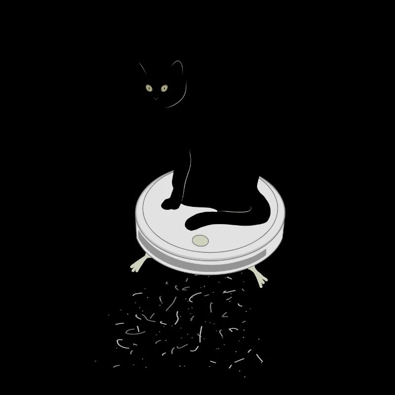 Cat Vacuum Cleaning Witch Chat de compagnie chat
