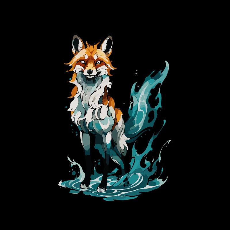 Fuchs steht in ruhigen Gewässern