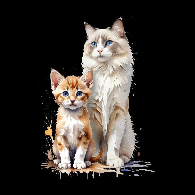 Une charmante aquarelle représentant un Ragdoll