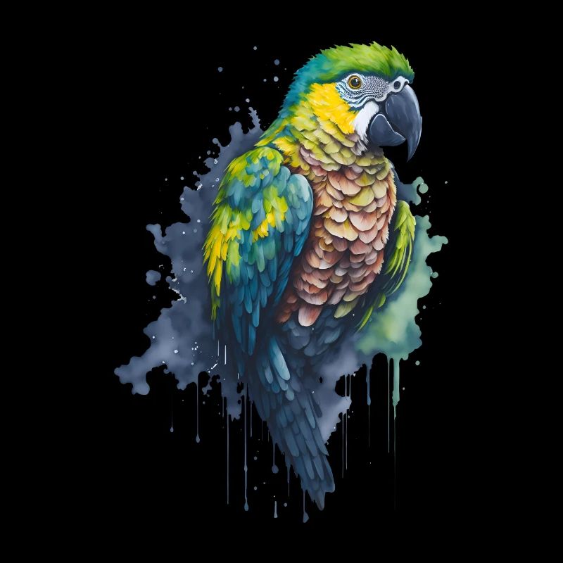 Fesselndes Aquarellgemälde eines Papageis