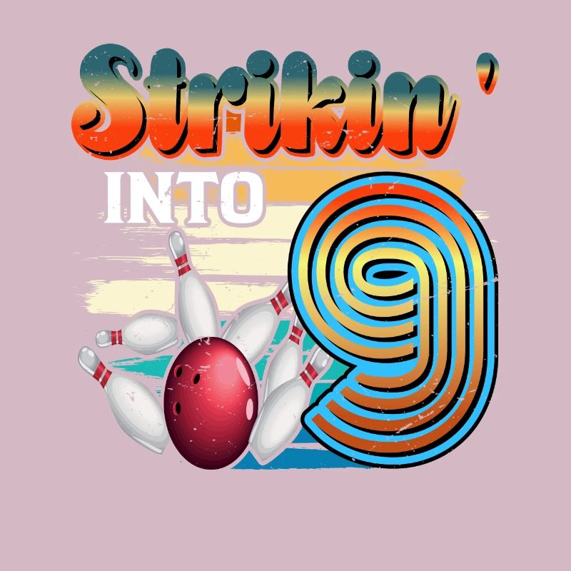 Strikin' Into 9 Bowling Bowler 9e anniversaire