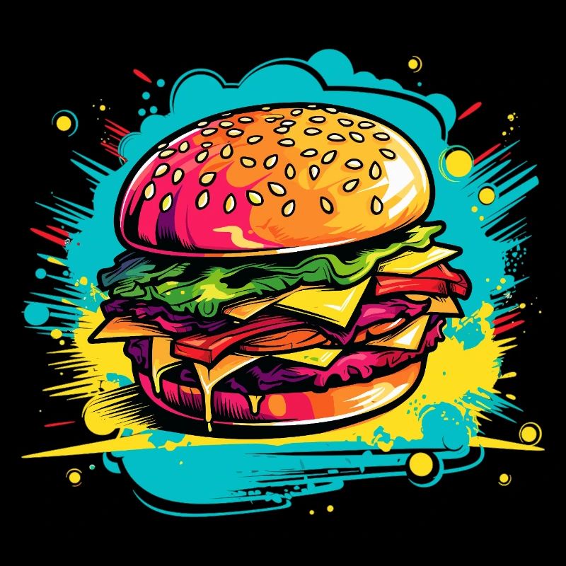 Farbenfrohe Burger Explosion