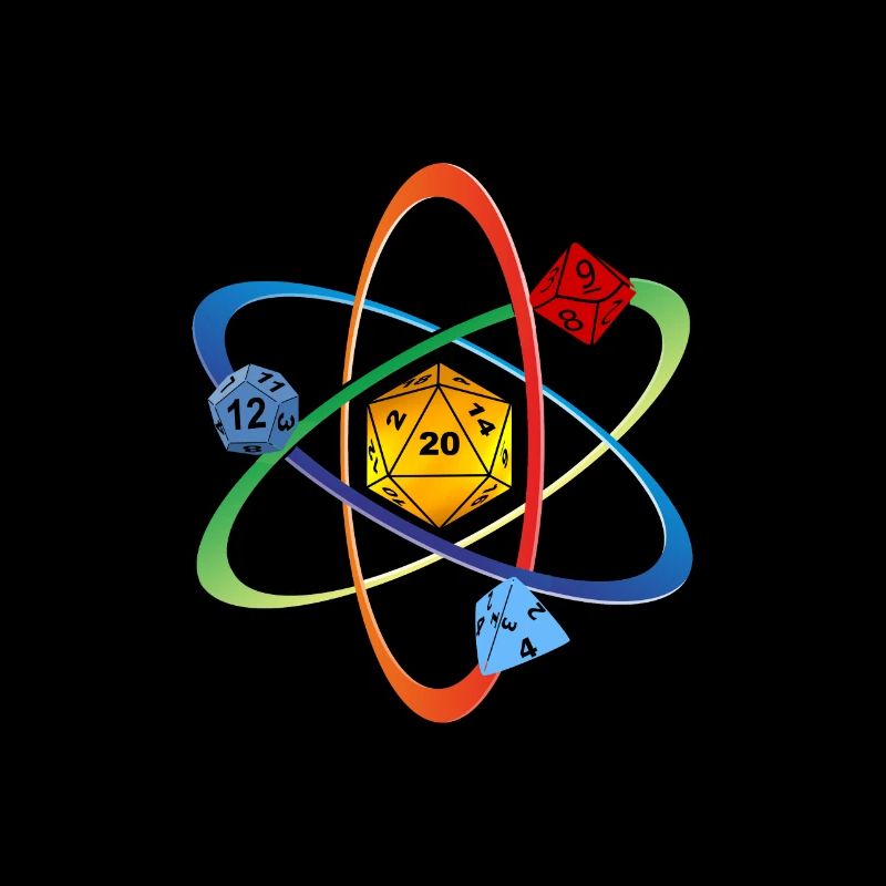 RPG Cube Dice Dragons Atom color Tabletop cadeau