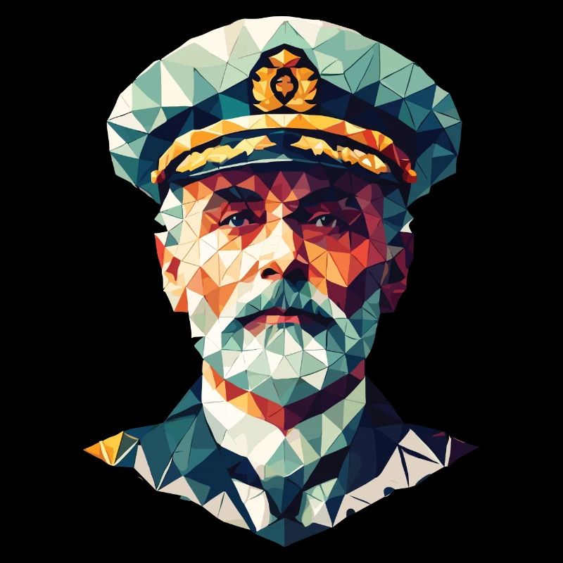 Portrait Captain Edward Smith Polygon Art