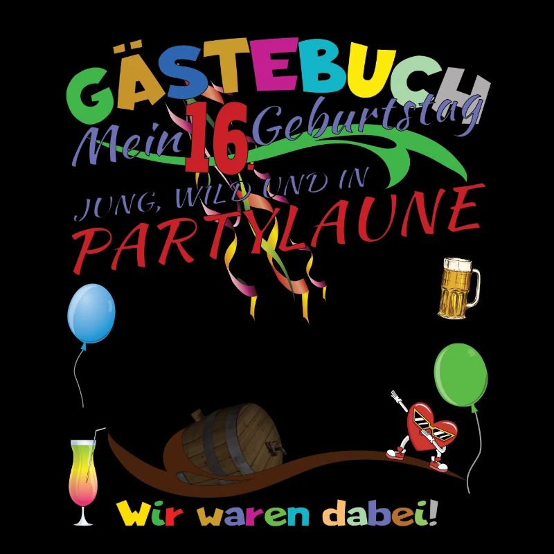 16. Geburtstag Mädchen & Junge Gästebuch