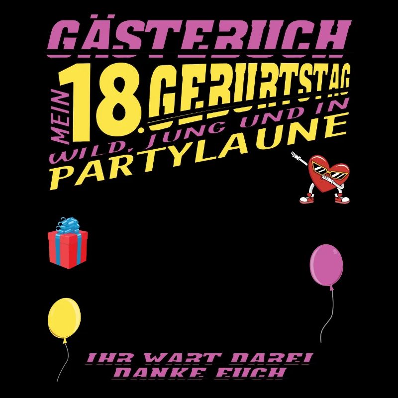 18. Geburtstag Mädchen & Junge Gästebuch