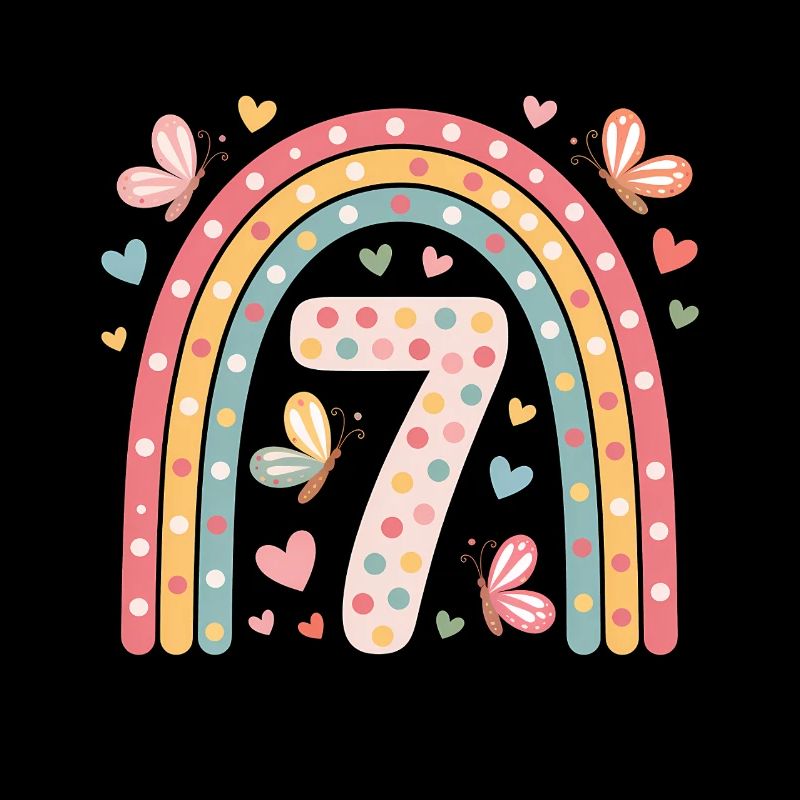 Regenbogen Schmetterling 7. Geburtstag Mädchen