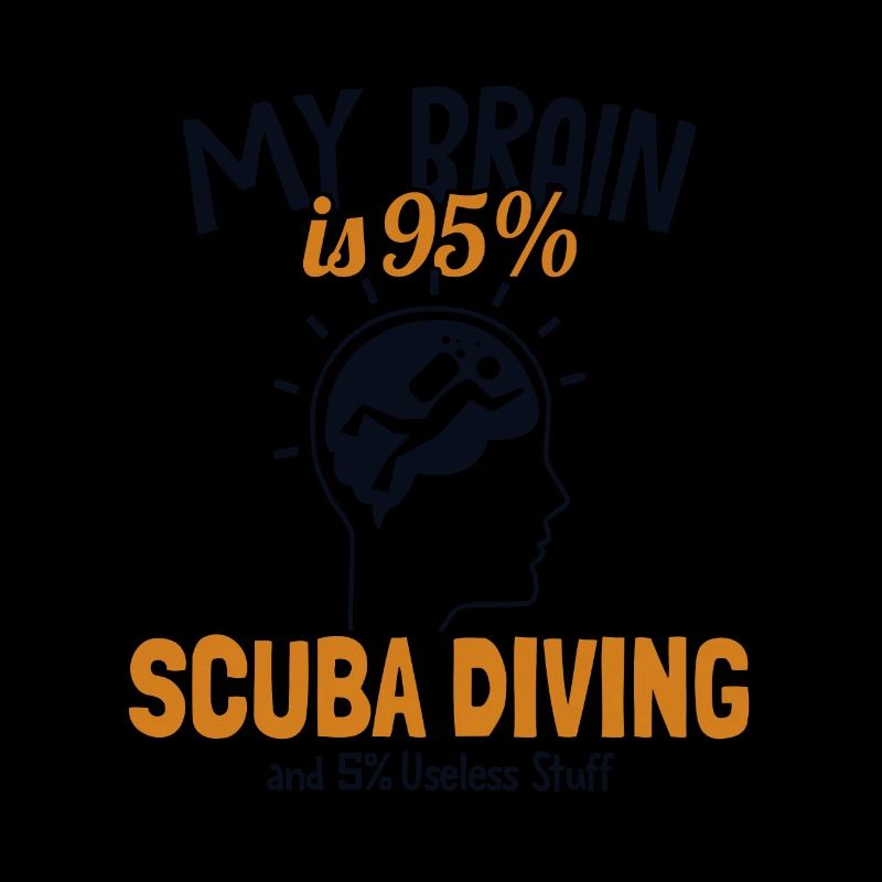 My Brain is 95% Scuba Diving Diver Mask Diver