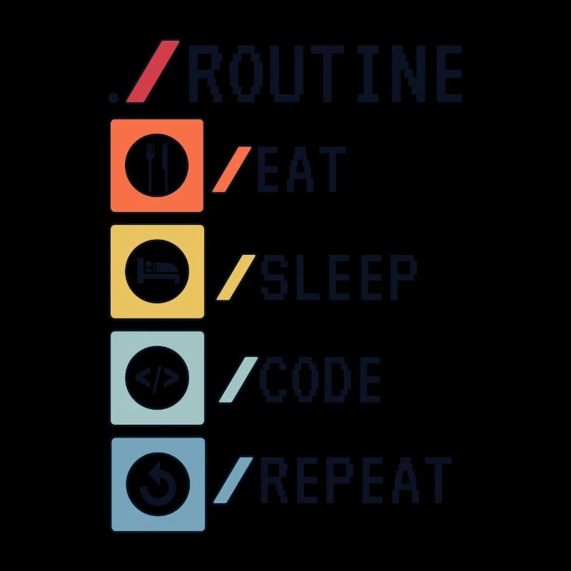 Routine Eat Sleep Code Repeat Developer Coder