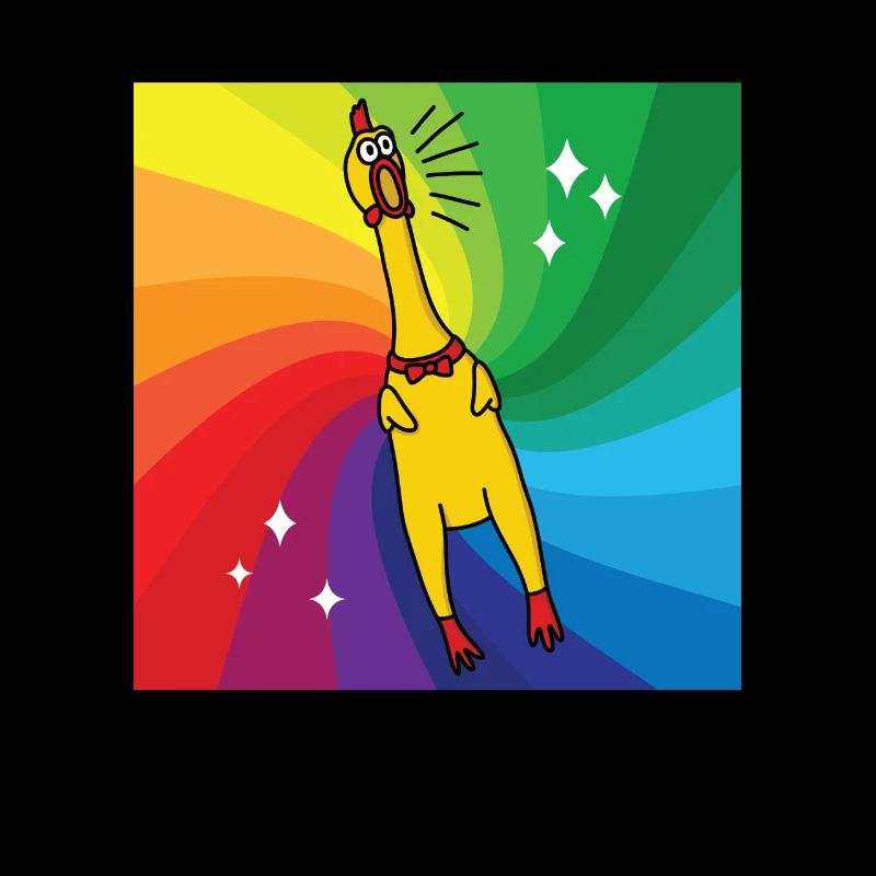 Rubber Chickens Regenbogen Gummihuhn
