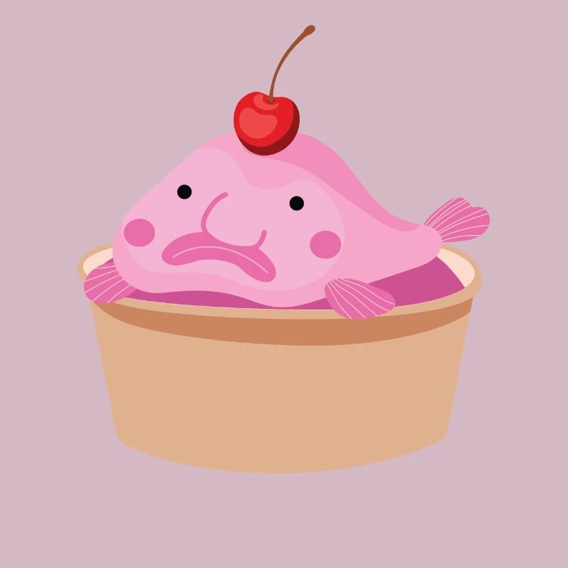 Blob Cupcake Blobfish Poisson Mer