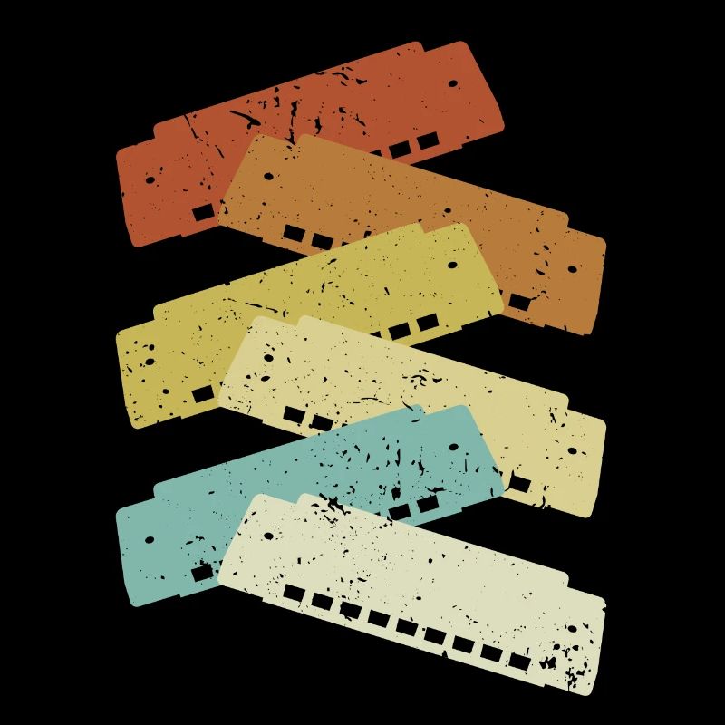 Harmoniste rétro Harmoniciste Harpe à bouche Harmonica