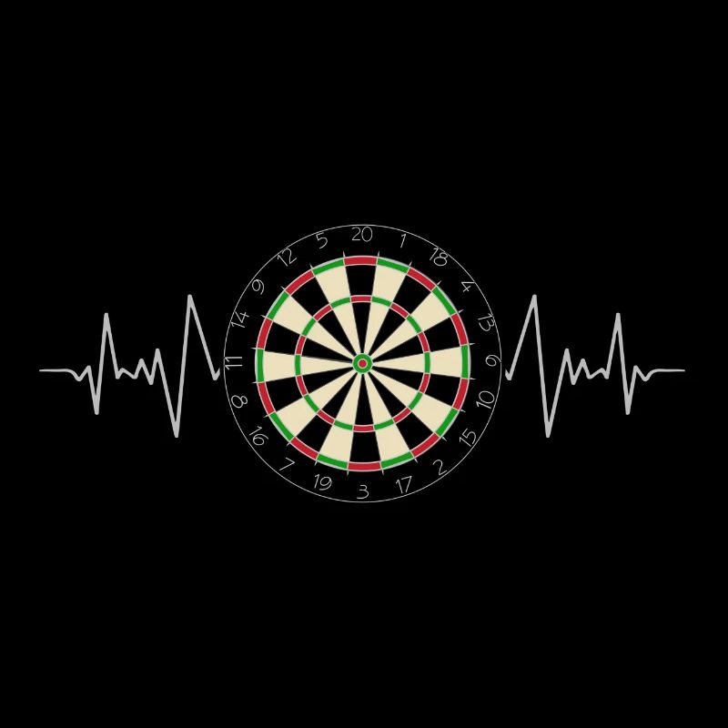 DART DARTS DARTBOARD DARTEN HEARTBEAT GIFT