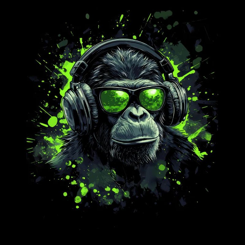 DJ Cool Outfit Pop Art Techno Festival Affe
